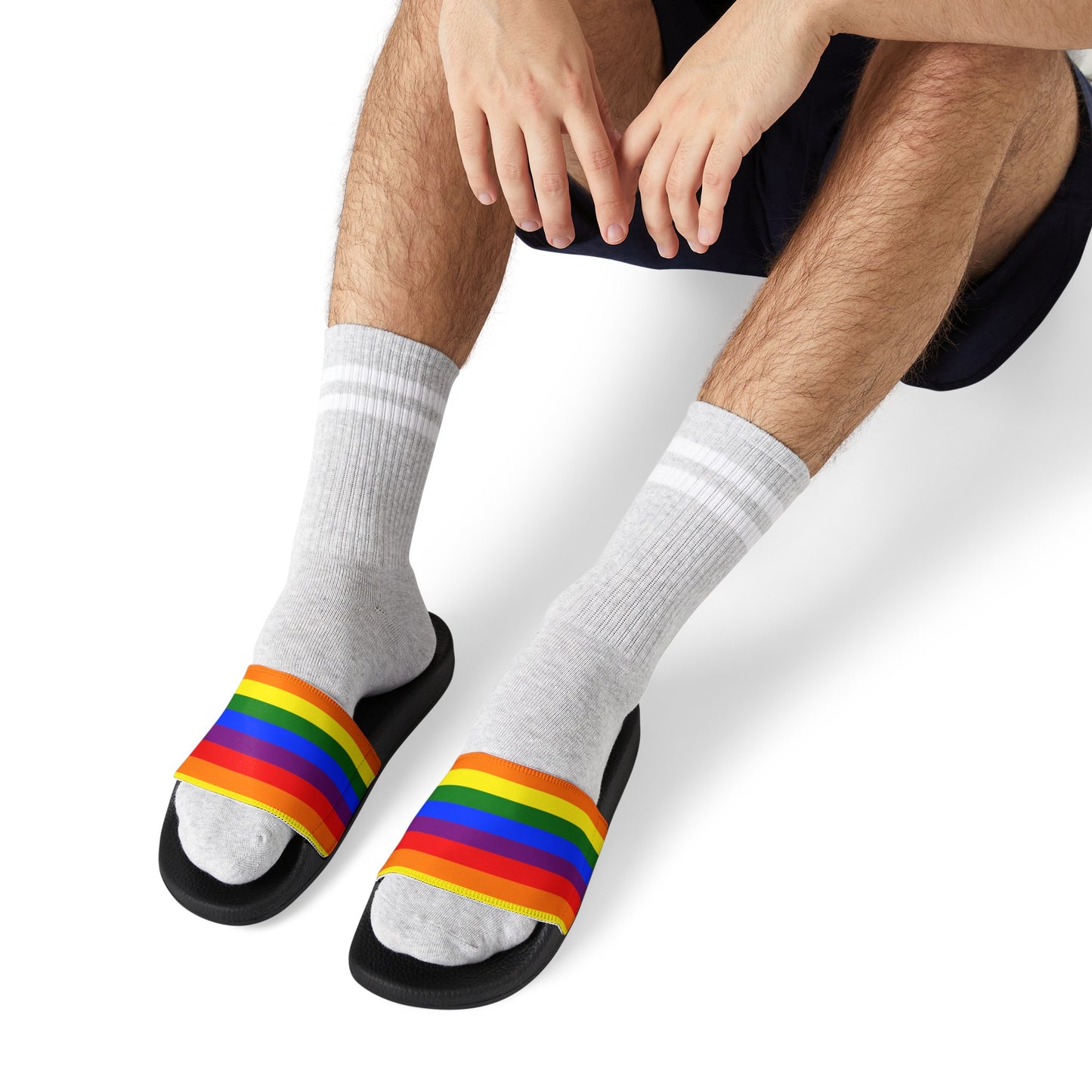 Men's LGBT Pride Rainbow Slide Sandals LGBTQ Sandals