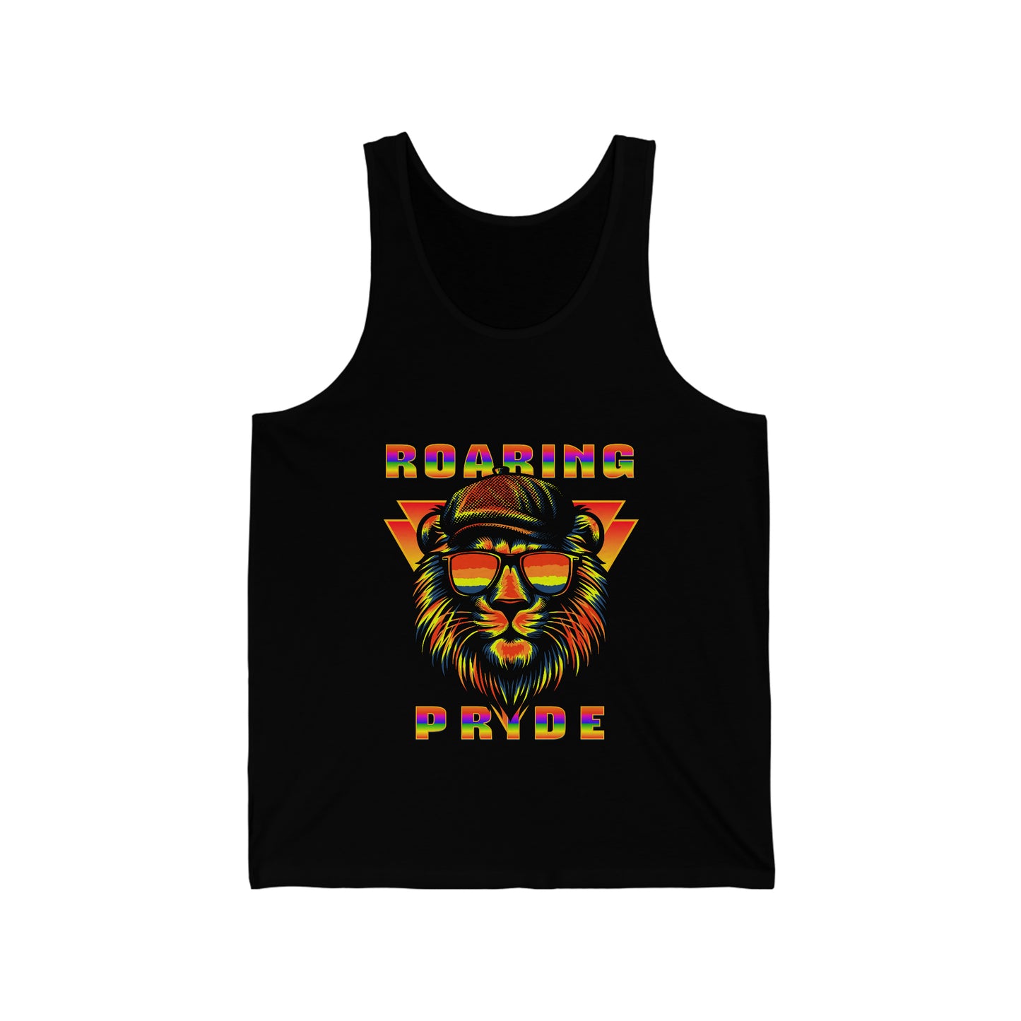 Roaring Pride Lion Rainbow LGBTQ Pride Unisex Jersey Tank