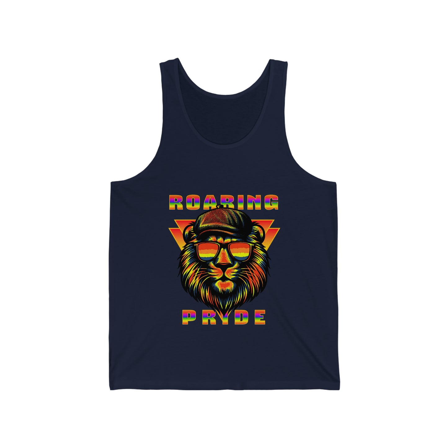 Roaring Pride Lion Rainbow LGBTQ Pride Unisex Jersey Tank