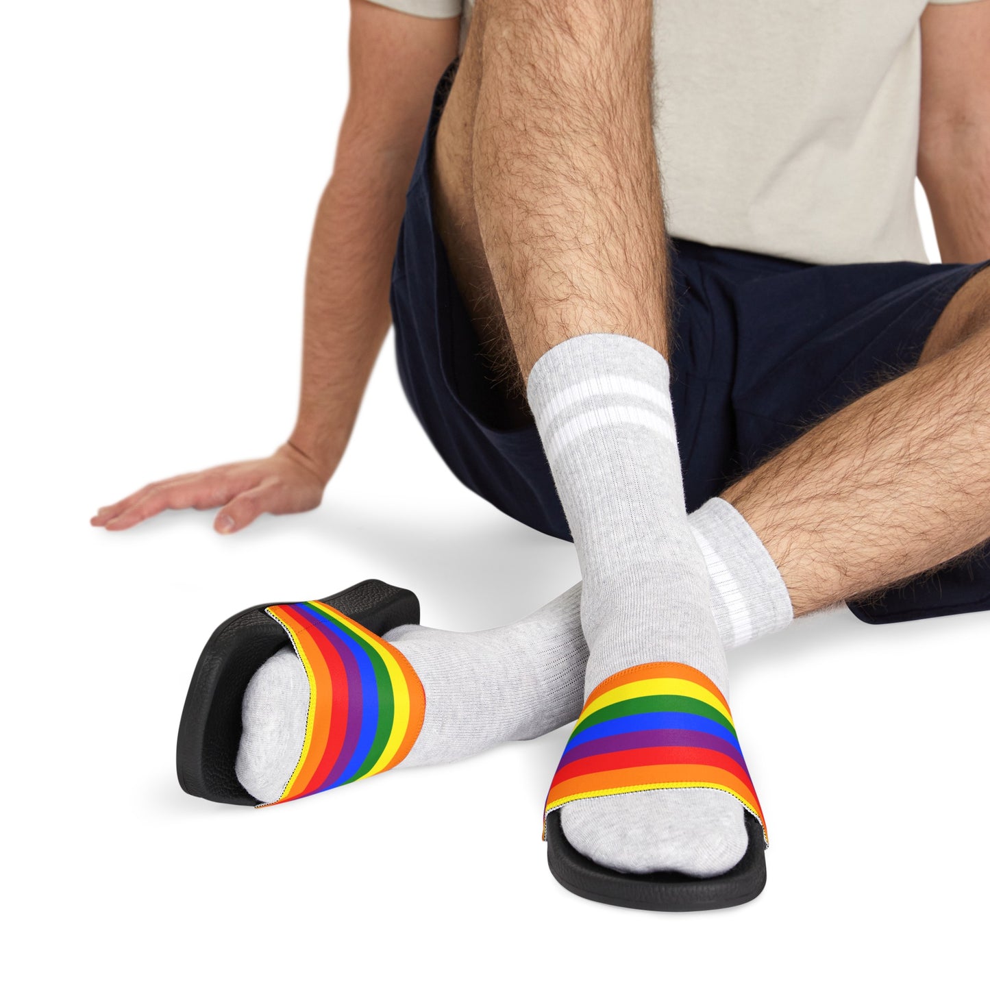 Men's LGBT Pride Rainbow Slide Sandals LGBTQ Sandals