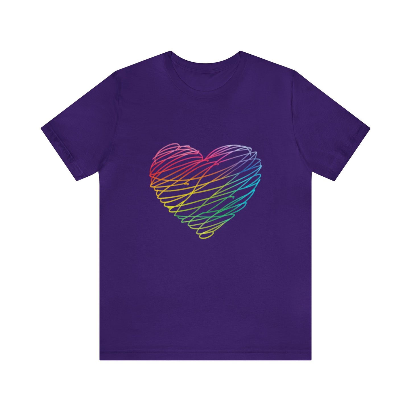 Rainbow Neon Heart Unisex Jersey Short Sleeve Tee