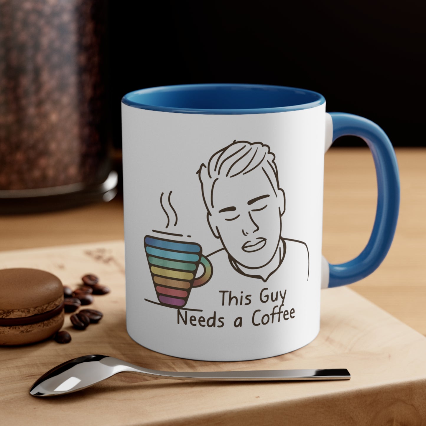 This Guy Needs a Coffee Rainbow Mug 11oz Coffee Mug