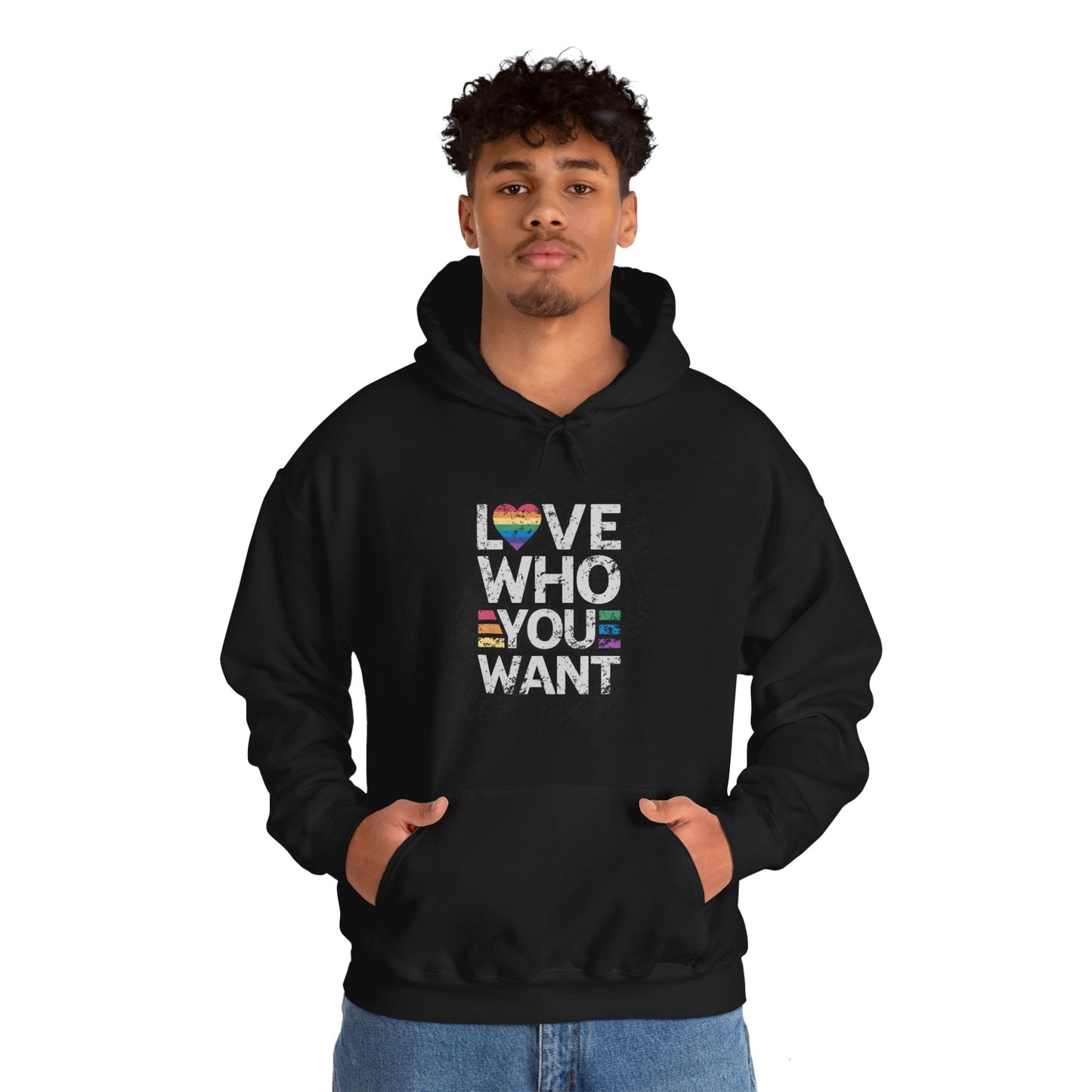 LGBT Pride Love Who You Want Hooded Sweatshirt LGBTQ PRIDE