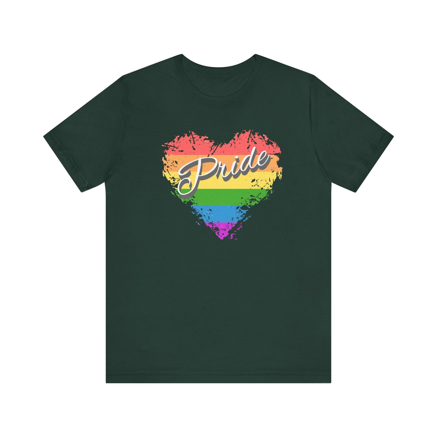 Pride Rainbow Heart LGBTQ PRIDE Unisex Jersey Short Sleeve Tee