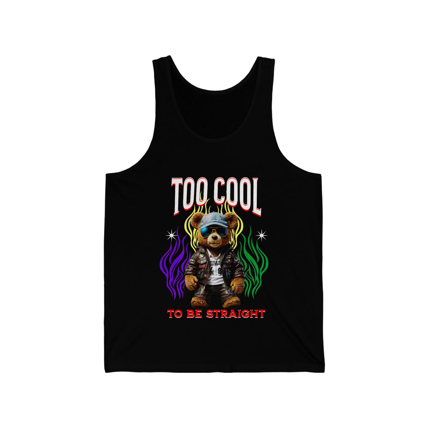 Too Cool To Be Straight  Bear LGBTQ Pride Unisex Jersey Tank