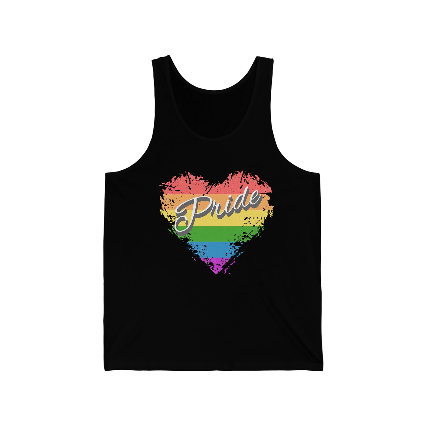 Pride Heart Rainbow LGBTQ Pride Unisex Jersey Tank