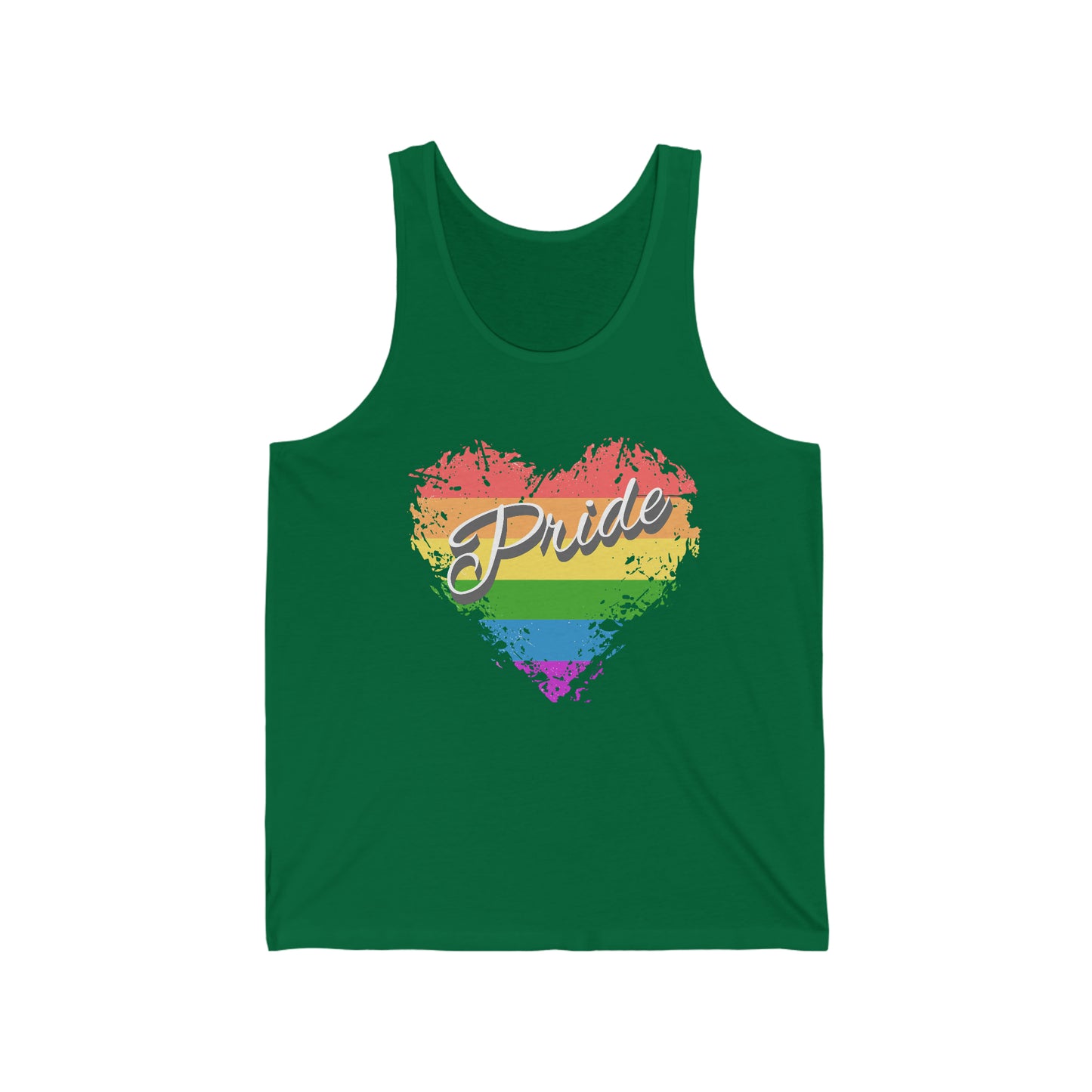 Pride Heart Rainbow LGBTQ Pride Unisex Jersey Tank