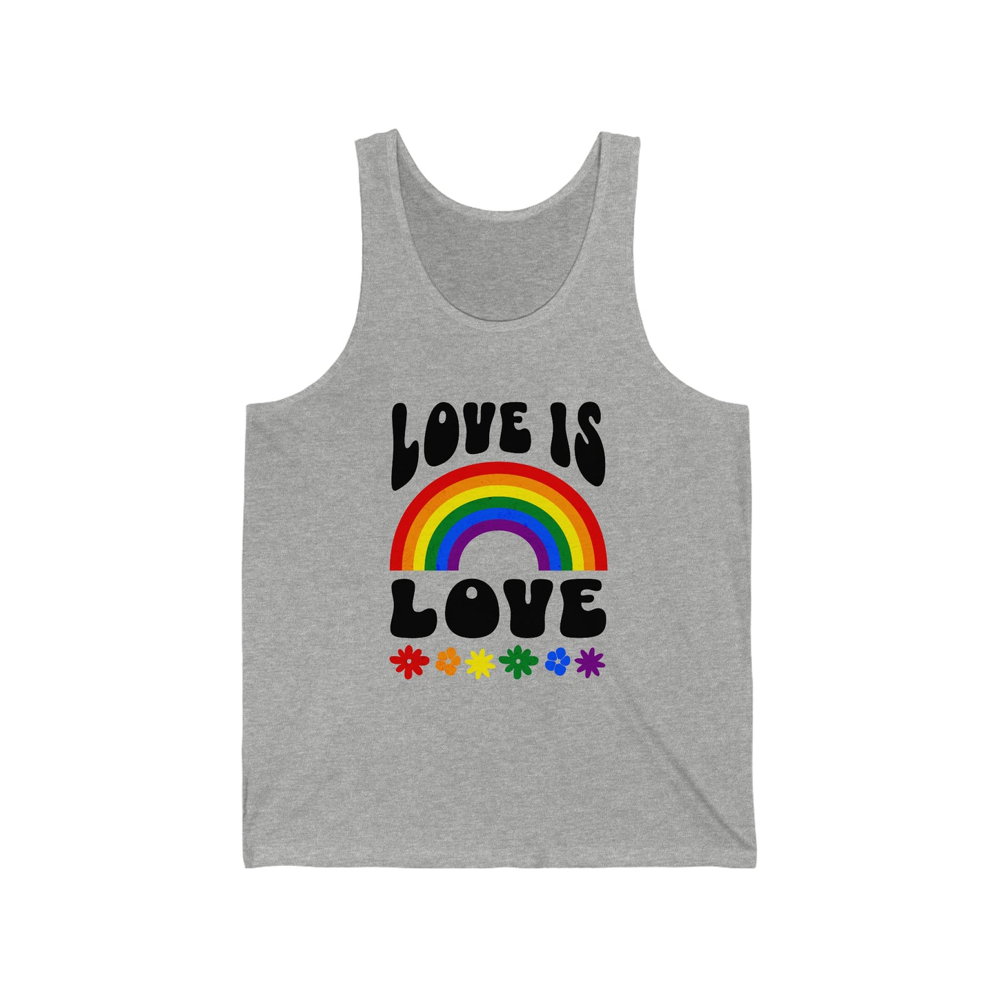 Love Is Love Rainbow LGBTQ Pride Unisex Jersey Tank