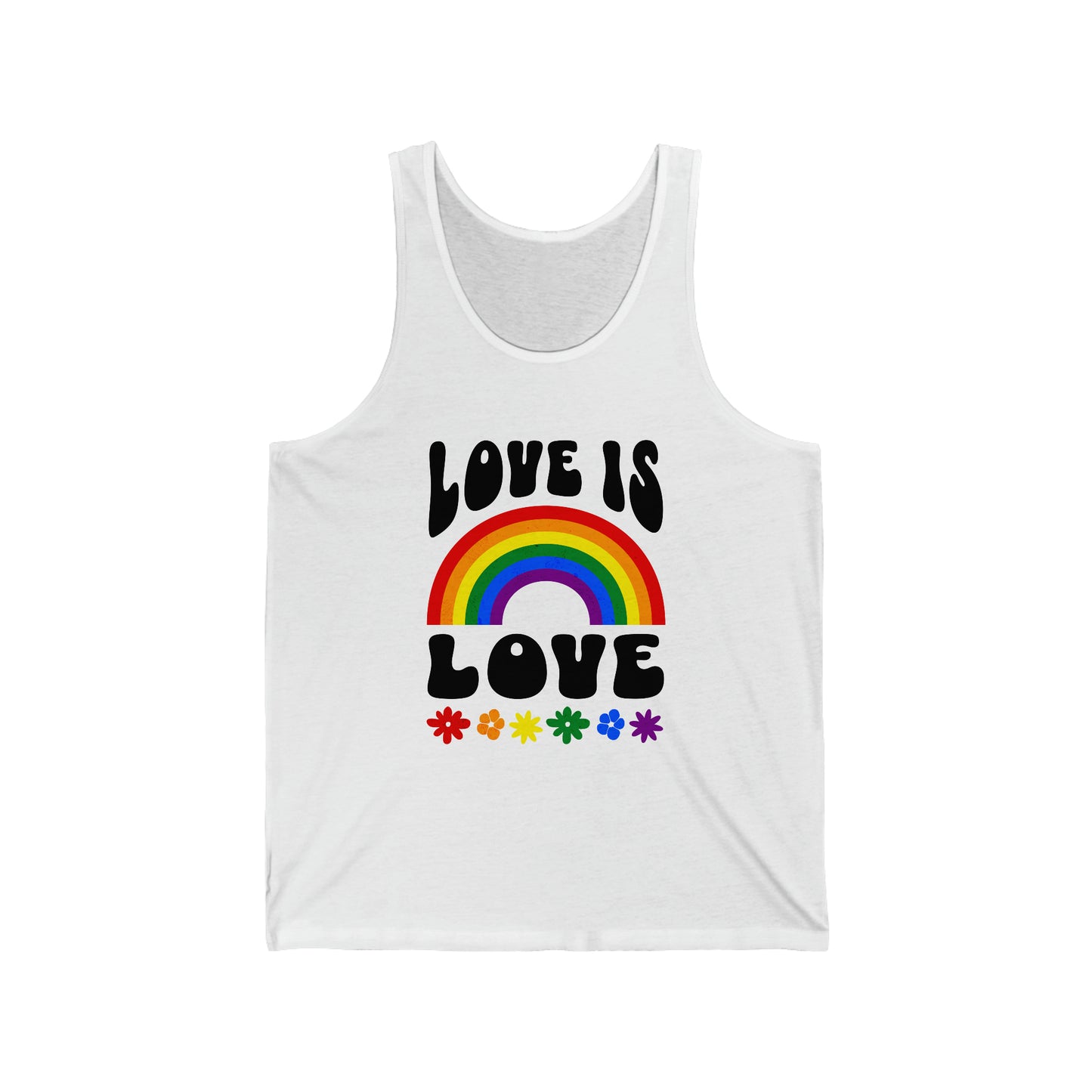 Love Is Love Rainbow LGBTQ Pride Unisex Jersey Tank