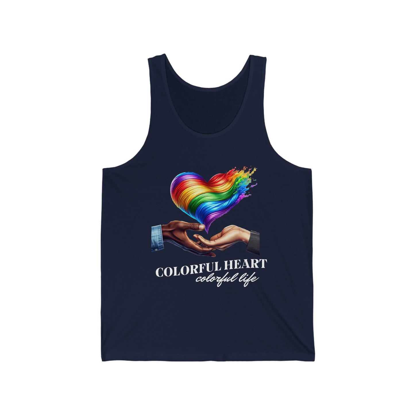 Colorful Heart Colorful Life LGBT Rainbow Pride Unisex Jersey Tank