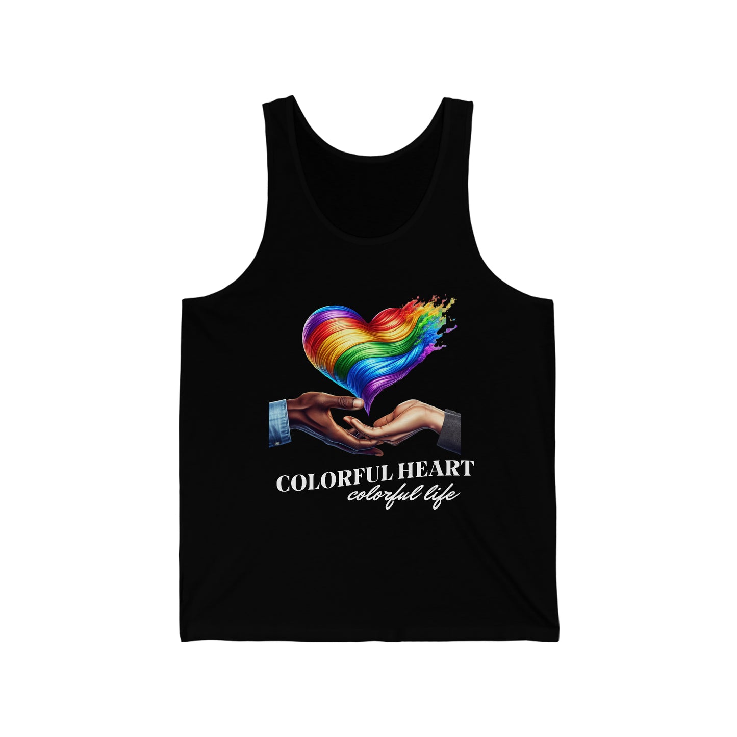 Colorful Heart Colorful Life LGBT Rainbow Pride Unisex Jersey Tank