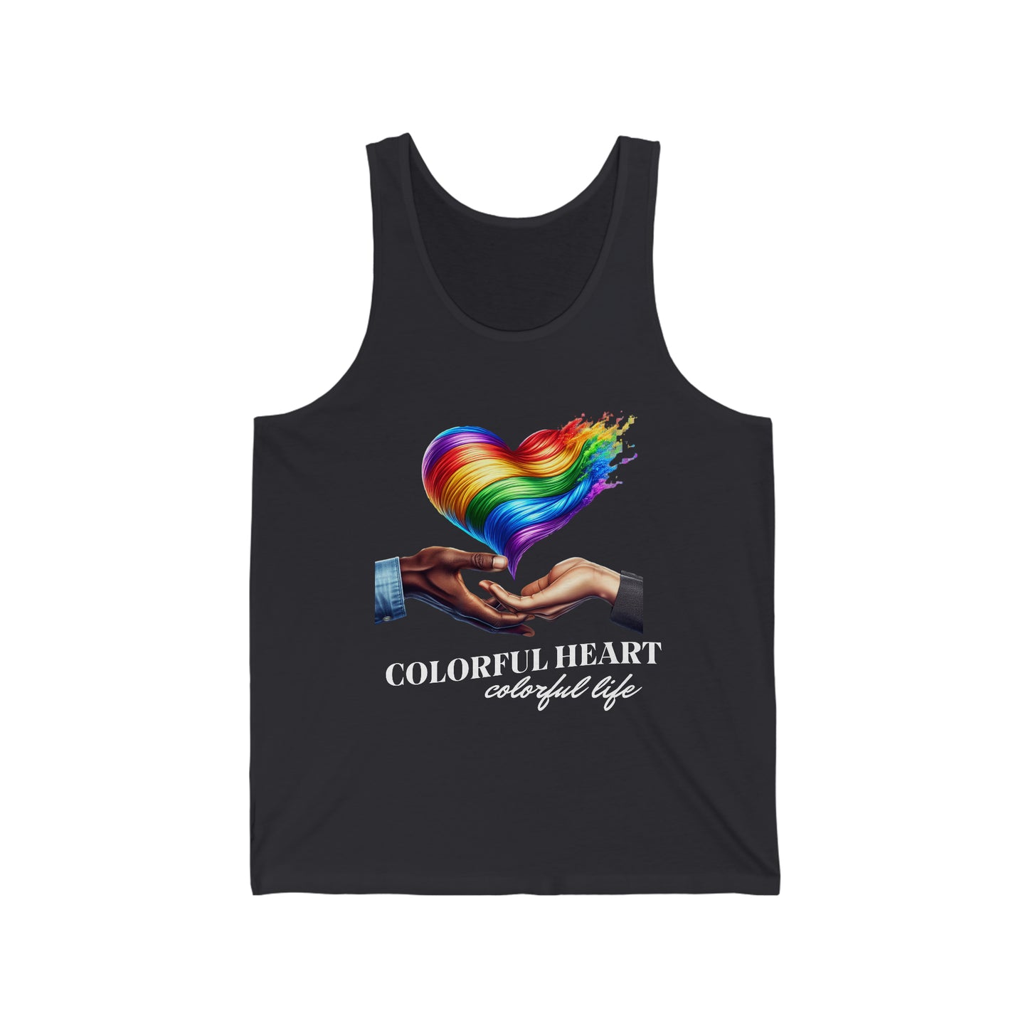 Colorful Heart Colorful Life LGBT Rainbow Pride Unisex Jersey Tank