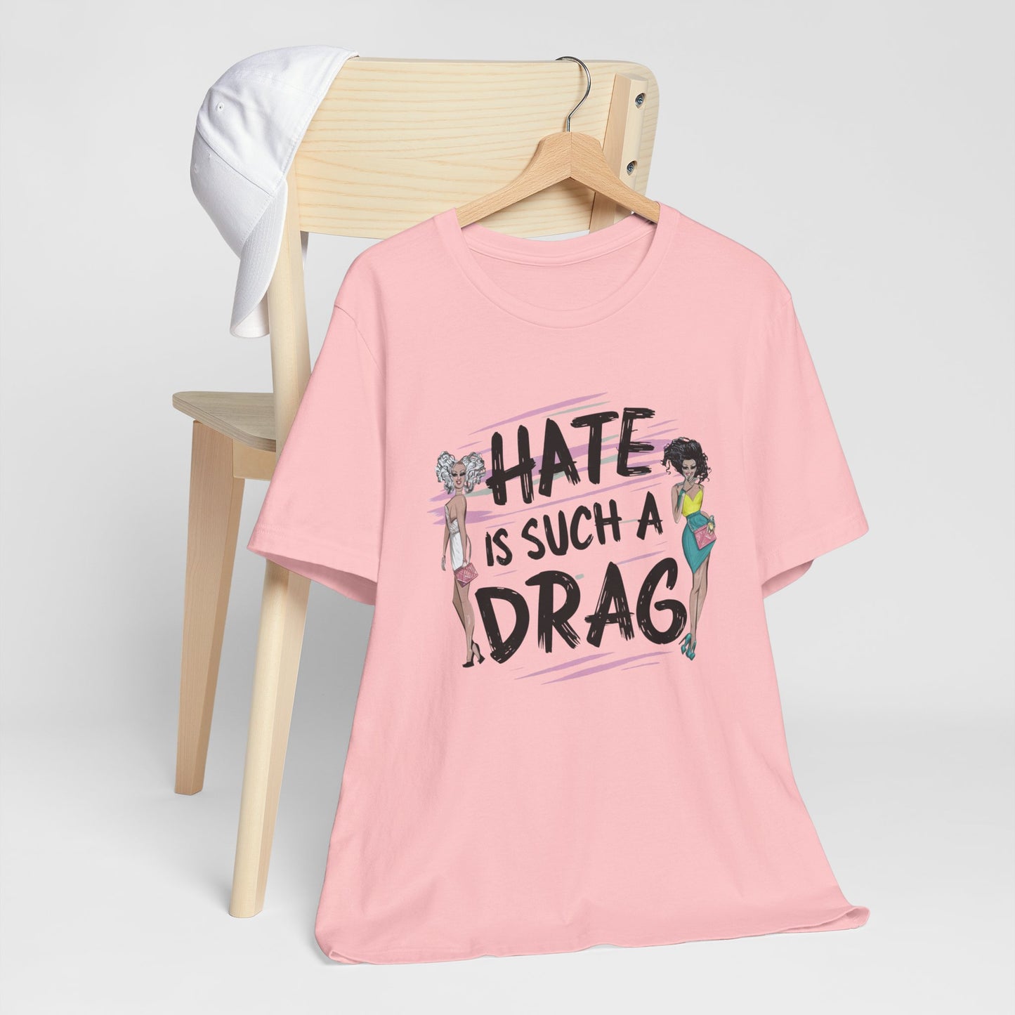 Hate is Such a Drag LGBTQ PRIDE Unisex Short Sleeve Tee LGBTQ Rainbow Pride T-shirt Ah, Men