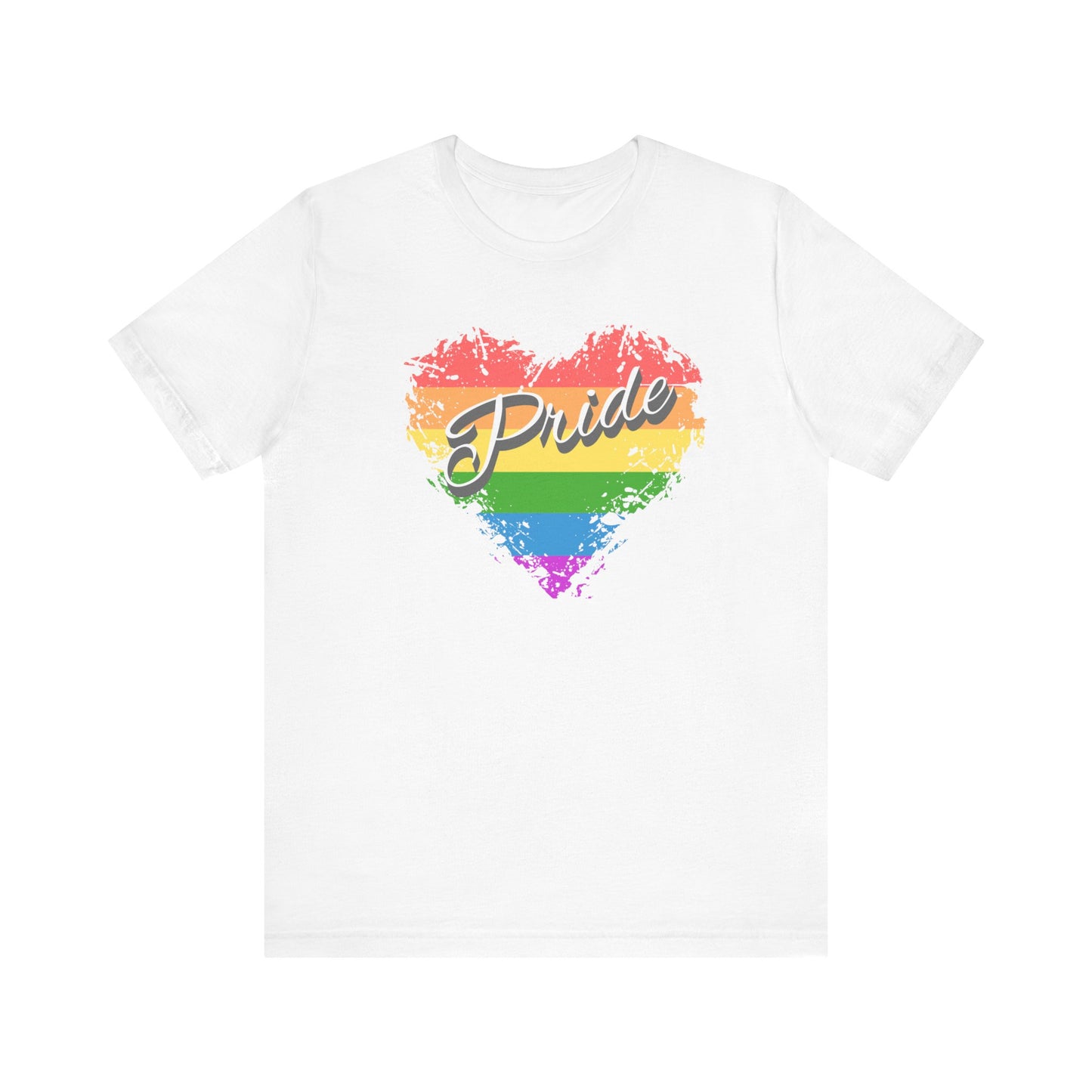 Pride Rainbow Heart LGBTQ PRIDE Unisex Jersey Short Sleeve Tee