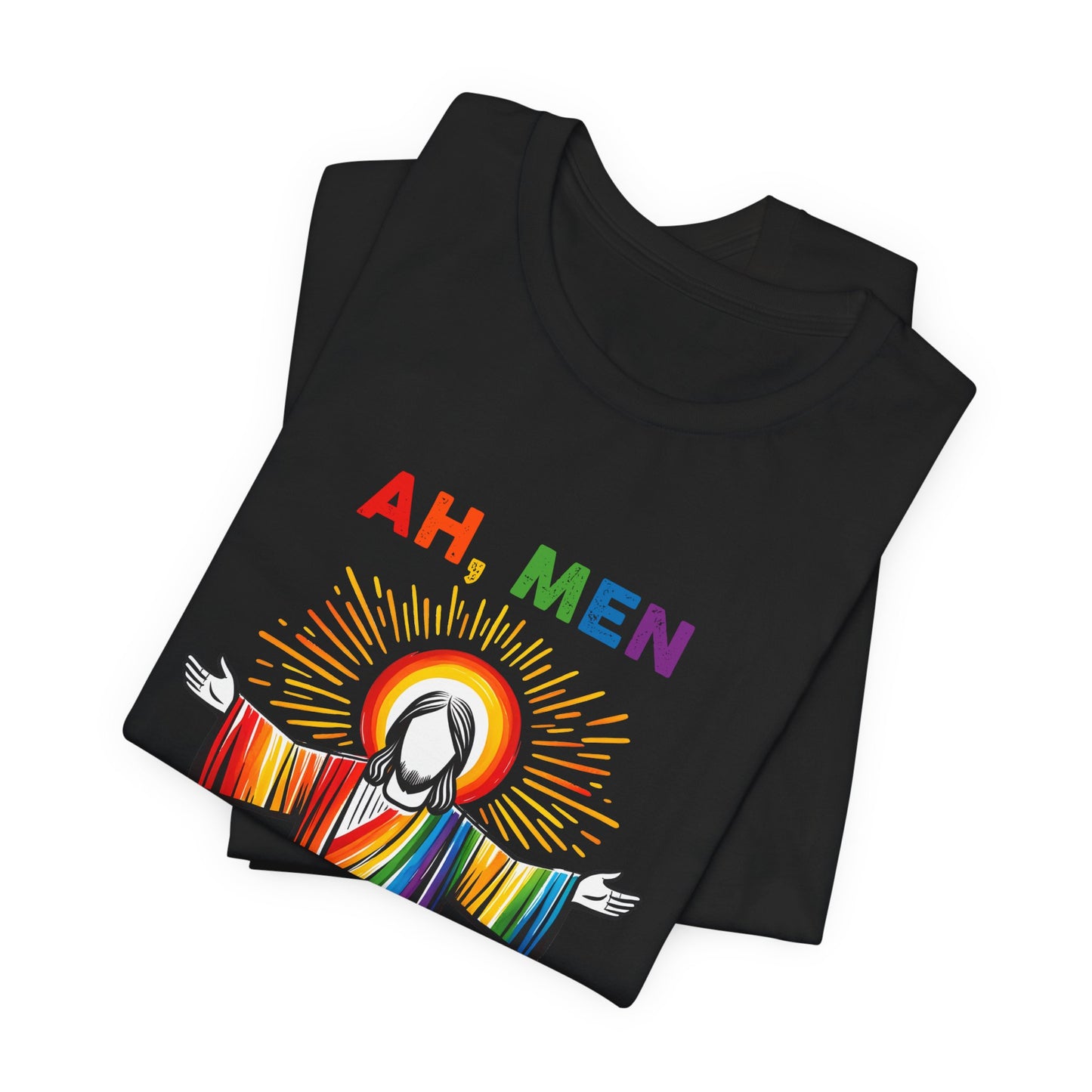 LGBTQ PRIDE Unisex Short Sleeve Tee LGBTQ Rainbow Pride T-shirt Ah, Men