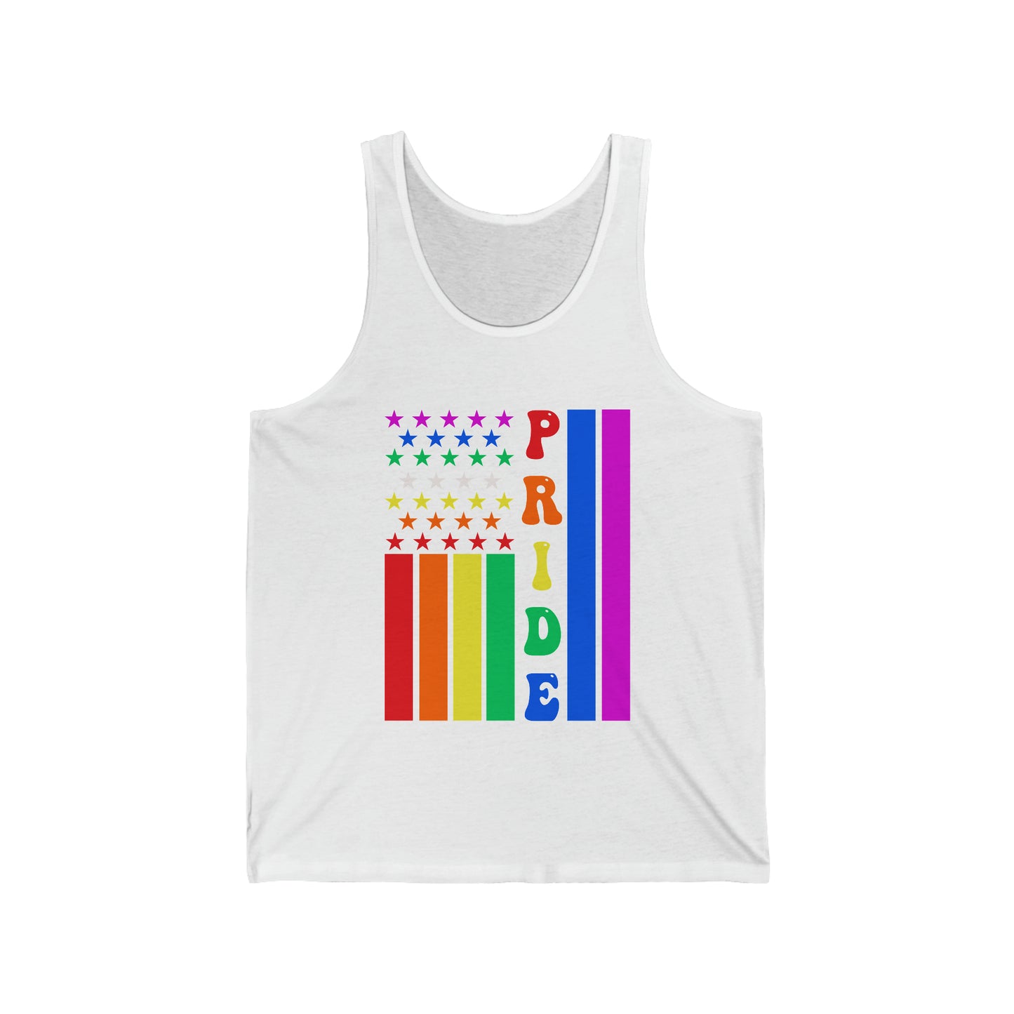 Pride Flag LGBT Pride Rainbow Equality LGBTQ Pride Unisex Jersey Tank