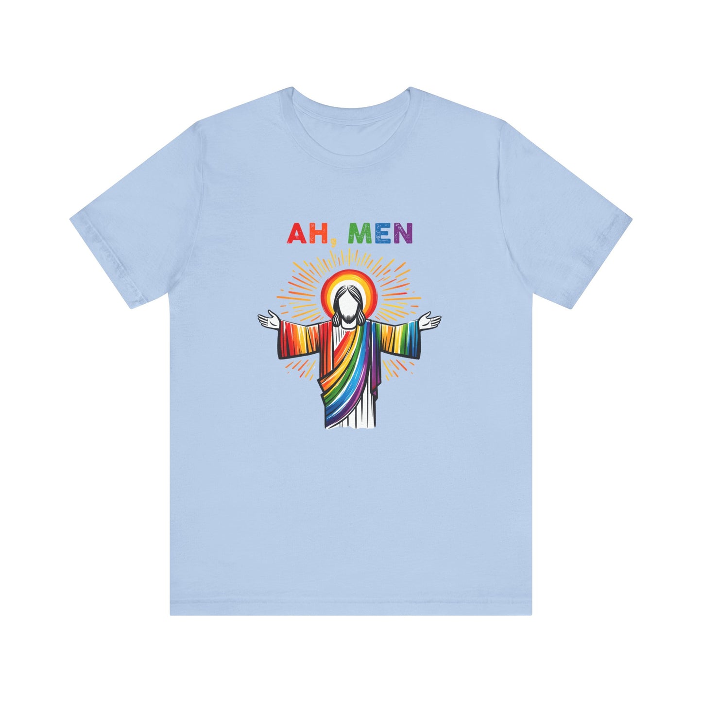 LGBTQ PRIDE Unisex Short Sleeve Tee LGBTQ Rainbow Pride T-shirt Ah, Men