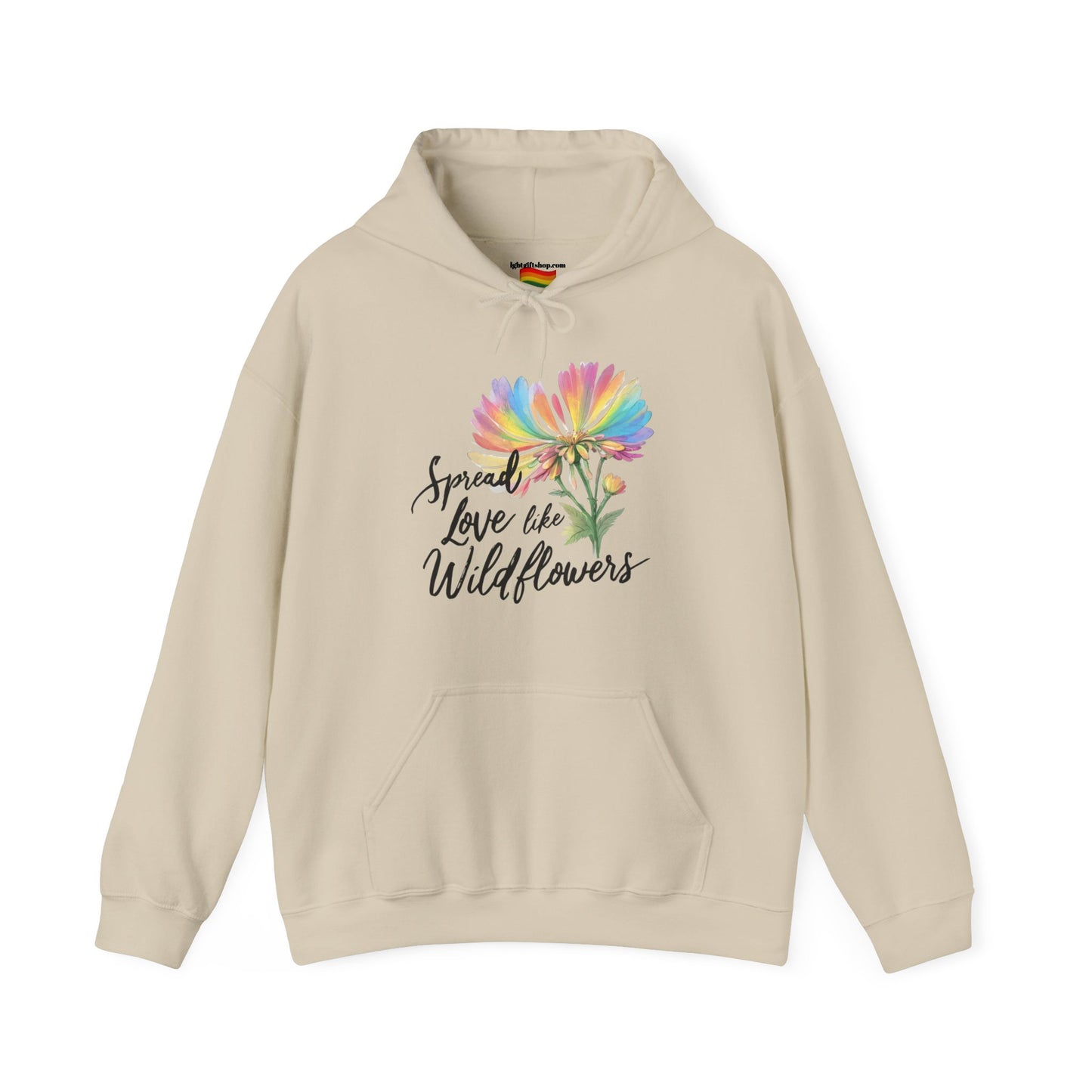 Spread Love Like Wildflowers LGBT Rainbow Pride Hooded Sweatshirt LGBTQ PRIDE