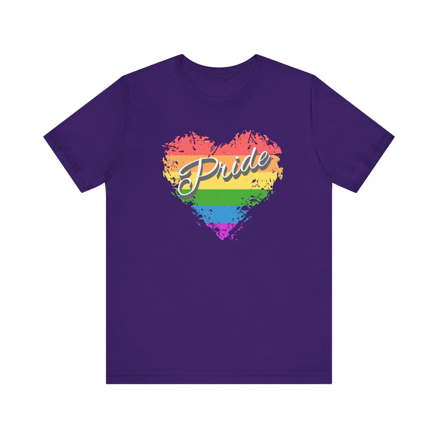 Pride Rainbow Heart LGBTQ PRIDE Unisex Jersey Short Sleeve Tee