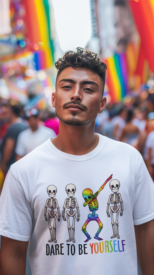 LGBTQ PRIDE Unisex Short Sleeve Tee LGBTQ Rainbow Pride T-shirt Dare to Be Yourself