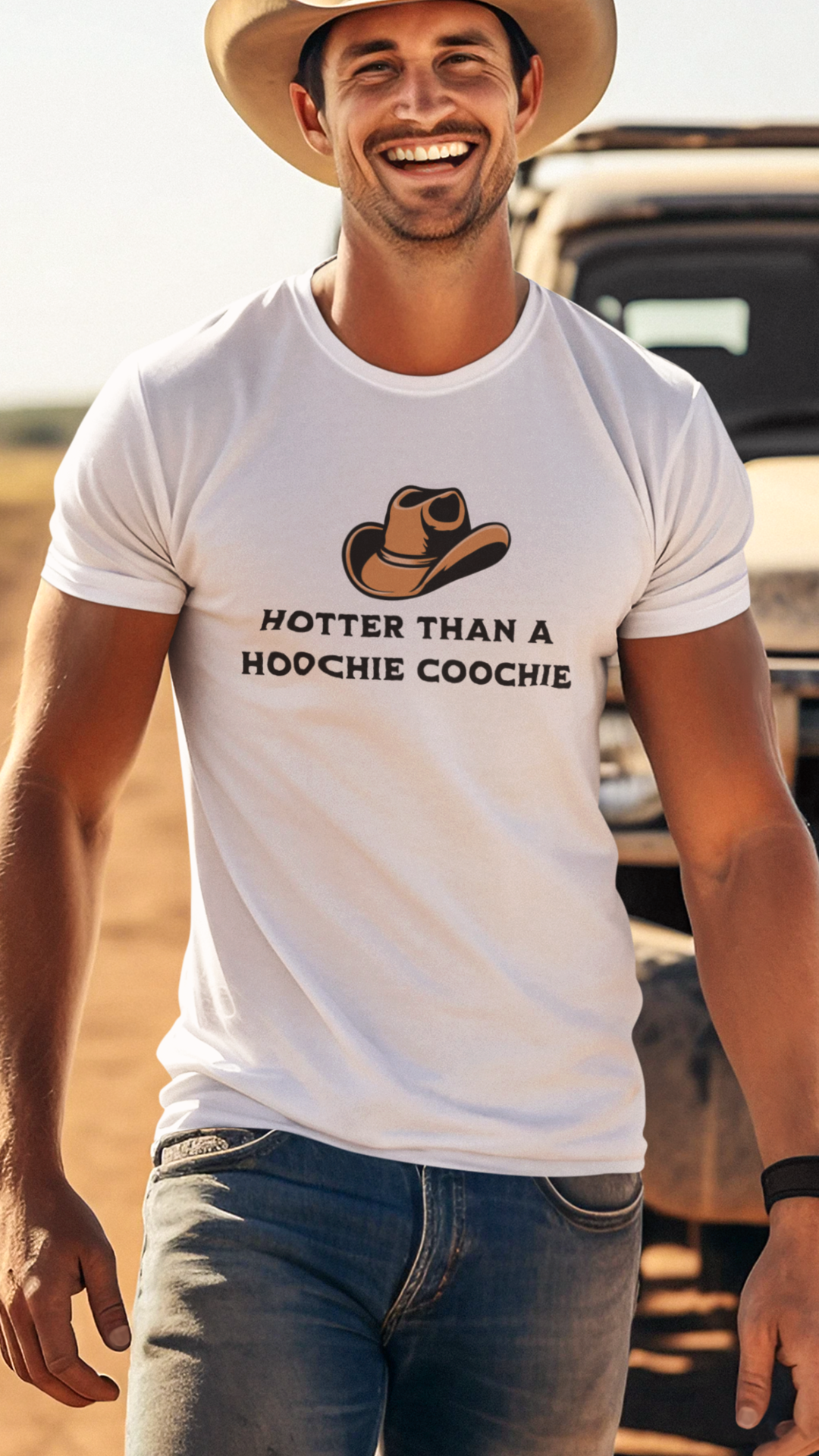 Cowboy T-shirt Funny Western T-shirt Hotter Than a Hoochie Coochie T-shirt Unisex Softstyle Humorous Tshirt