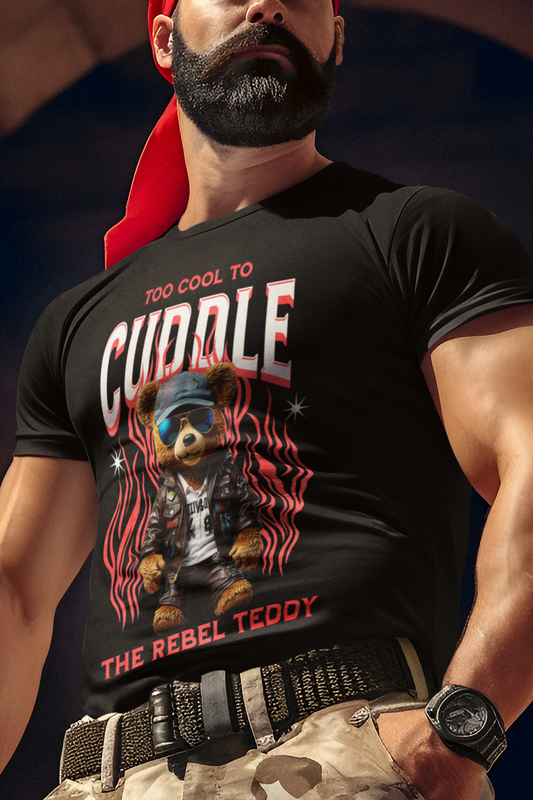 Too Cool to Cuddle Rebel Teddy Bear Unisex Jersey Short Sleeve Tee