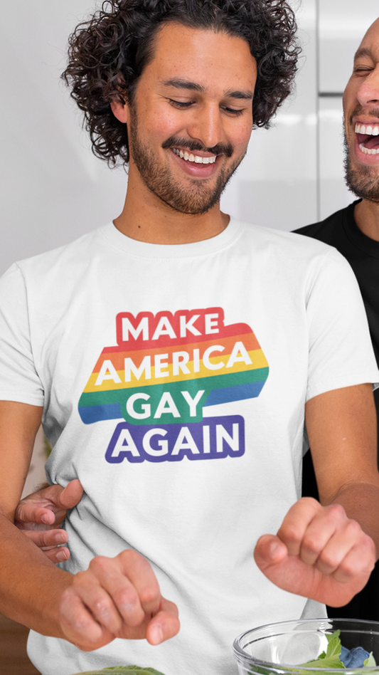 MAGA Make America Gay Again LGBT PRIDE Unisex Jersey Short Sleeve Tee
