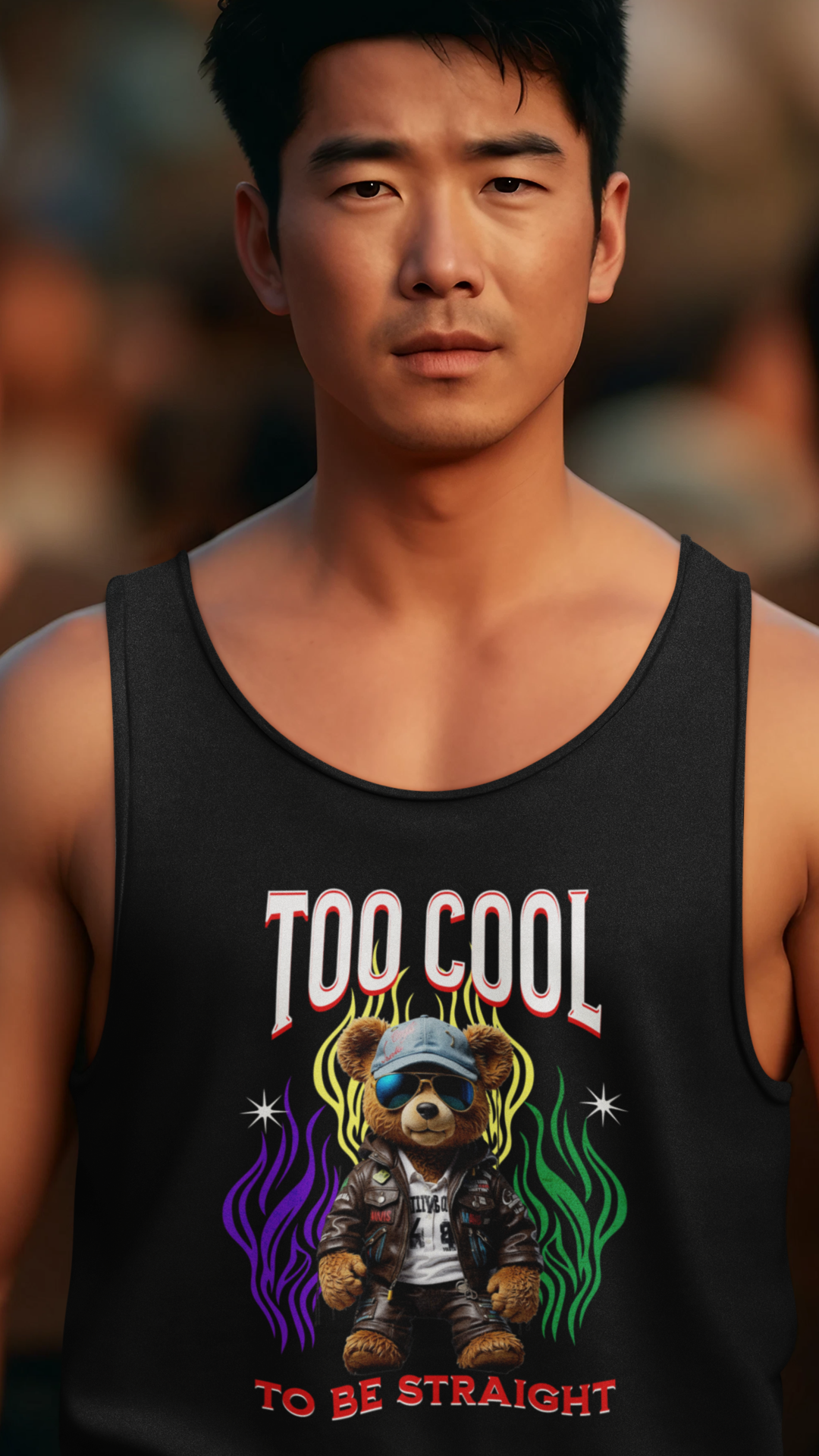 Too Cool To Be Straight  Bear LGBTQ Pride Unisex Jersey Tank