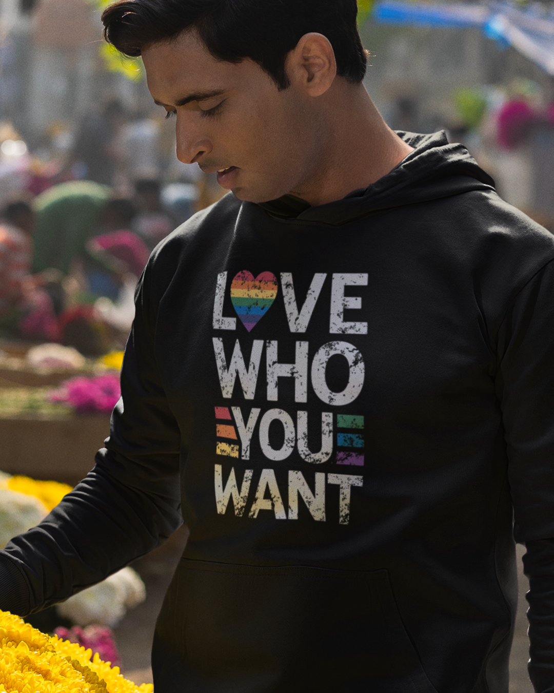 LGBT Pride Love Who You Want Hooded Sweatshirt LGBTQ PRIDE