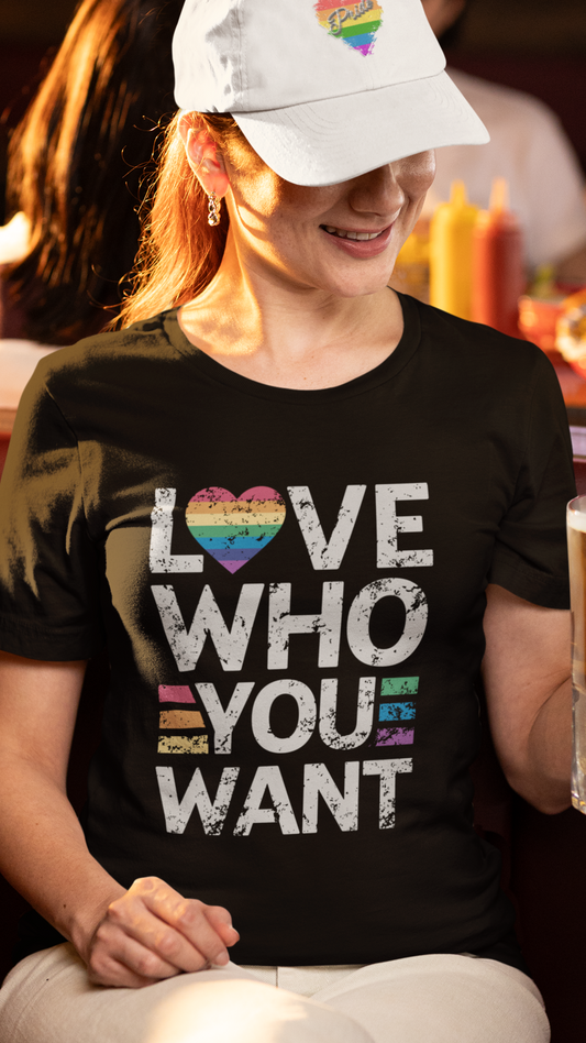 Love Who You Want LGBT PRIDE Unisex Jersey Short Sleeve Tee