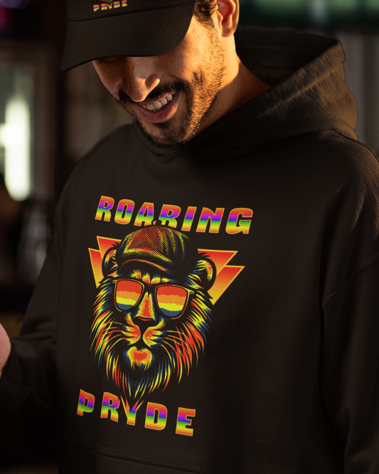 Roaring Pride Lion LGBT Rainbow Pride Hooded Sweatshirt LGBTQ PRIDE