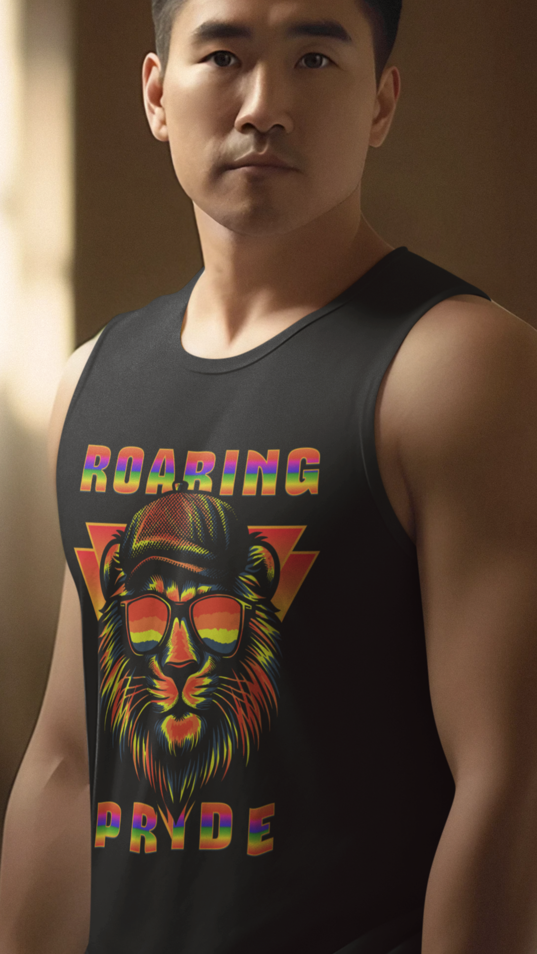 Roaring Pride Lion Rainbow LGBTQ Pride Unisex Jersey Tank