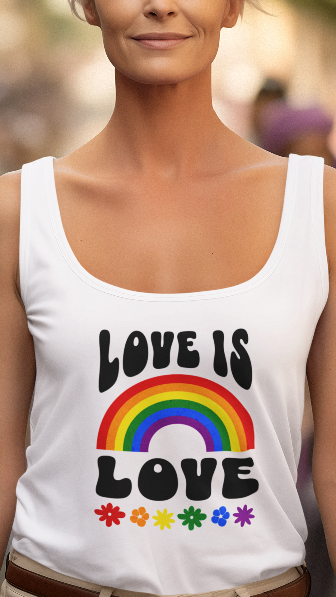 Love Is Love Rainbow LGBTQ Pride Unisex Jersey Tank