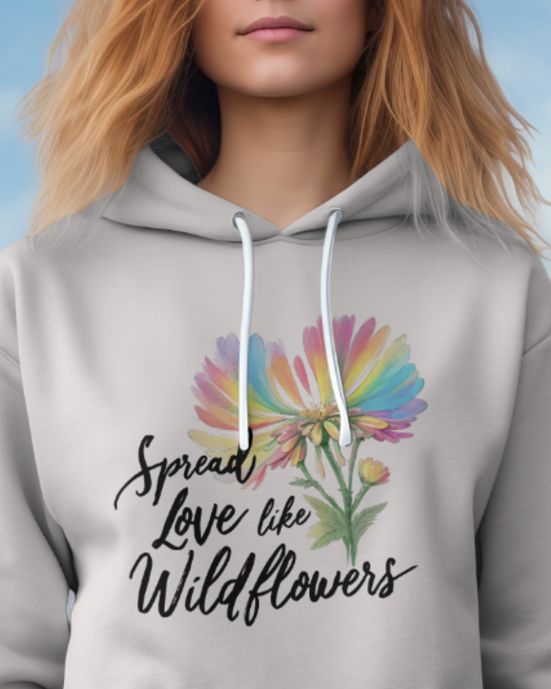 Spread Love Like Wildflowers LGBT Rainbow Pride Hooded Sweatshirt LGBTQ PRIDE