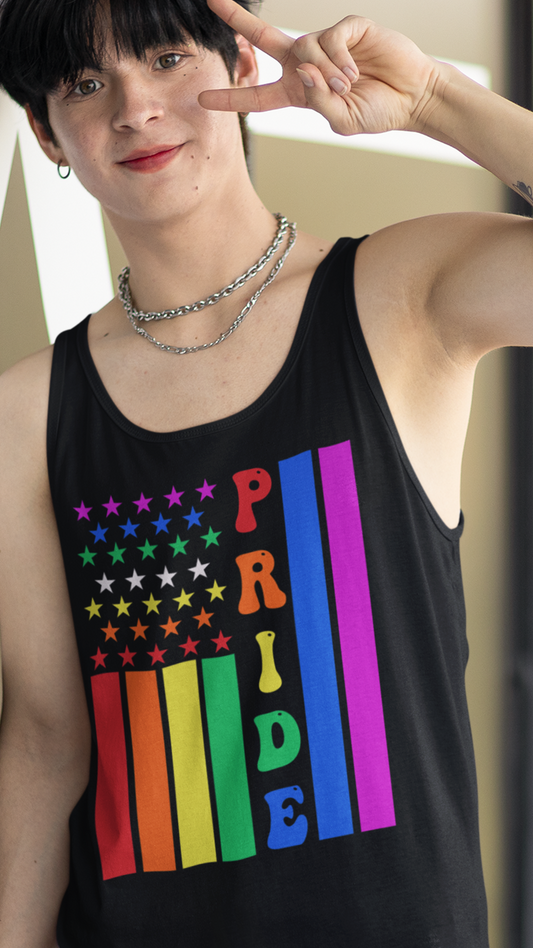 Pride Flag LGBT Pride Rainbow Equality LGBTQ Pride Unisex Jersey Tank