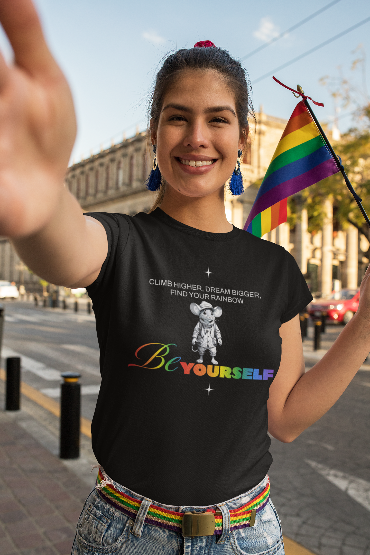 Be Yourself Find Your Rainbow Unisex Jersey Short Sleeve Tee